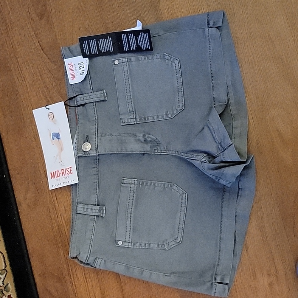 Celebrity Pink The Honey Mid-rise Monument Gray stretch short 4 pocket  9/29 NEW
